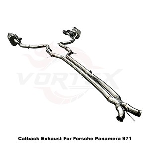 Conjunto de silenciador de acero inoxidable con ajuste acústico Vortex y válvula de vacío para Porsche Panamera 971 (actualización) - Product Image 4