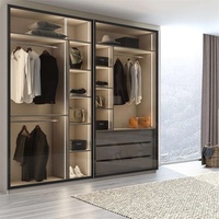 Armoire modulaire sectionnelle à portes vitrées, matériaux durables et écologiques, sur mesure, penderie moderne pour appartement, charnière