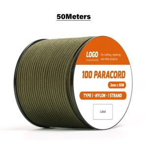 Cuerda de paracaídas resistente de 1 núcleo, cuerda de nailon de supervivencia de 100lb, Paracord de <span class=keywords><strong>2mm</strong></span>, Color personalizado, venta al por mayor - Product Image 5