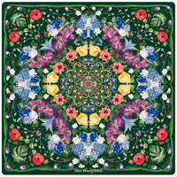 Tapis de jeu de mahjong américain floral, motif jardin botanique avec roses, hortensias, oiseaux, papillons et décorations symétriques