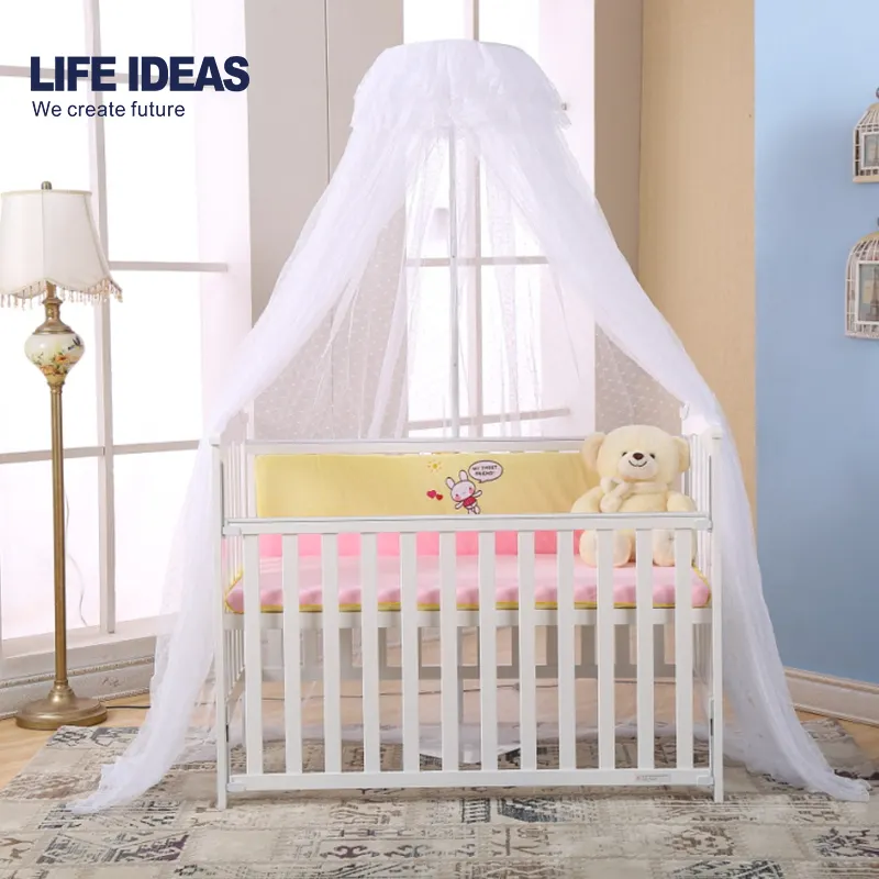 Mosquitera redonda de alta calidad para cama de bebé, cortina antimosquitos fácil de instalar