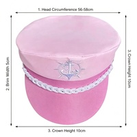 Sombreros de Fiesta para Despedida de Soltera con Insignia de Ancla y Gorra de Capitán Rosa Claro al por Mayor para Mujeres