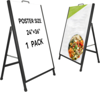 Panneau publicitaire extérieur robuste en forme de A, double face, en acier sandwich, avec cadre pliable coulissant, pour enseigne commerciale