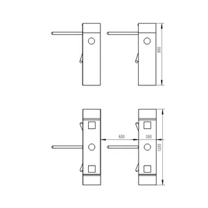 Portique tournant automatique à trois bras pour contrôle d'accès avec mécanisme en acier inoxydable et détection de piétons pour gymnases et usines - Product Image 3