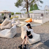 Housse de pouf d'extérieur imperméable sans rembourrage, pouf flottant pour piscine, pouf de jardin, pouf de plage, chaise pouf surdimensionnée pour la relaxation, doux et confortable
