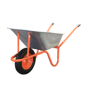 WB6414L Brouette de chantier robuste 160 kg avec roue pneumatique 4.00-8 et plateau en acier thermolaqué, carretilla de jardin - Product Image 4