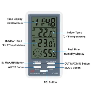 Factory LCD Digital Display Smart Hygrometer Thermometer Indoor Outdoor Thermometers