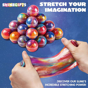 Jouet de slime anti-stress et anti-anxiété, super doux, non collant, en forme de caca d'unicorn, slime galaxie - Product Image 4