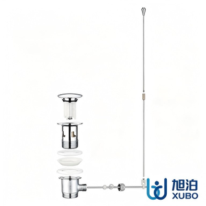 Factory Supply G 1 1/4 Brass Pop up Waste <strong>Set</strong> Basin <strong>Drain</strong> Kit with Lift <strong>Rod</strong> for Bathroom Sink Chrome Plated Sanitary Ware - Product Image 3