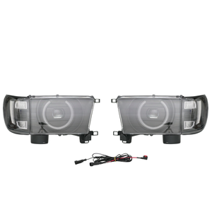 ไฟหน้าวงแหวน LED สีดำคุณภาพสูง LUMA สำหรับรถยนต์ปี 1996-2000 พร้อมชุดเปลี่ยนไฟหน้าด้านหน้า ติดตั้งง่าย - Product Image 1