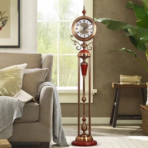 European Style Floor <b>Clock</b> Standing <b>Clock</b> Silent Home Decor Ornament Circular Design For Villa Interior - Product Image 4