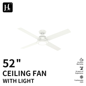 Modern 52-inch AC/DC indoor <b>ceiling</b> <b>fan</b> <b>with</b> LED light and <b>remote</b> control, 4 blades, metal body, suitable for dining room - Product Image 2