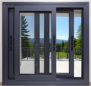 <span class=keywords><strong>Ventanas</strong></span> Modernas con Marco de Aleación de Aluminio con Recubrimiento en Polvo Gris Horizontal, con Pantalla Magnética y Sistema de Deslizamiento de Vidrio Reflectante - Product Image 2