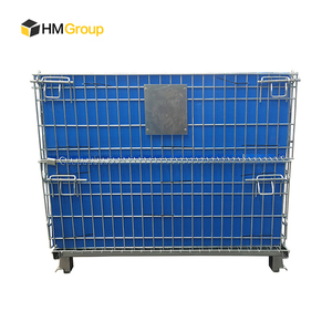 Hot bán nhiệm vụ nặng nề kho bền <span class=keywords><strong>Stackable</strong></span> có thể gập lại lưu trữ transportstion thép nhẹ Q235 dây lưới lồng - Product Image 3