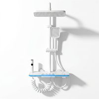 Système de douche intelligent en alliage d'aluminium moderne avec affichage numérique, touches piano et cascade, et affichage LED de la température