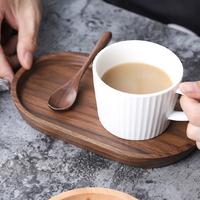 Plateaux à Dessert en bois d'acacia véritable, plateau de service alimentaire, assiette à thé, tasse à café, bougie, décor, plateau à bibelots