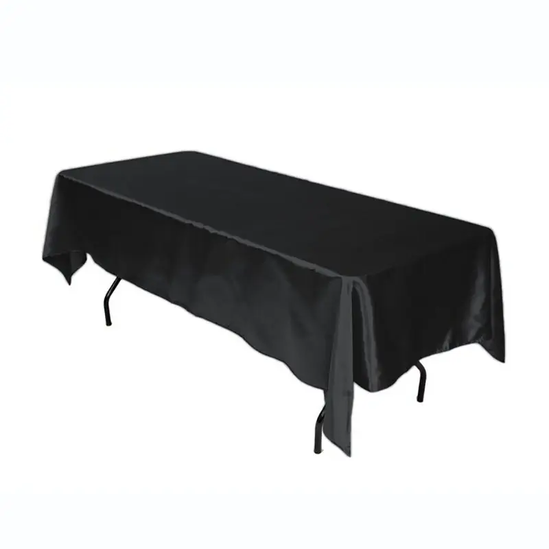 Satin Tablecloth Rectangle Bright Silk Table Cover Smooth Fabric Table Decoration For Wedding Banquet Party Events