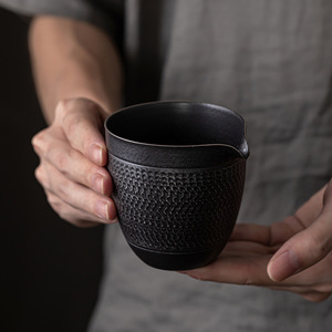 Handmade Ceramic Fair Cup Black Gilded Silver Round Shape For Kung Fu <b>Tea</b> <b>Set</b> Dehua County Origin Without Lid - Product Image 1