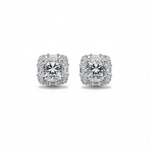 Orecchini E3408 in Oro Bianco con Diamanti Taglio Brillante Rotondo Colore D Certificati GIA Stile Classico da Donna per Fidanzamento - Product Image 1