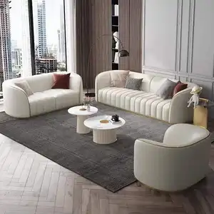 High End Modern Italian Home Furniture Sofa Set Soft Round Couch Simple Sofa Minimalist Special Shaped White Living Room Sofa