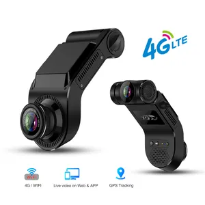 Anteriore e interno doppia fotocamera scatola nera per auto Monitor remoto Video in diretta Streaming Gps traccia Ir Driver Recorder 4G auto Dvr