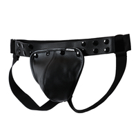 Sous-vêtements pour hommes de haute qualité, jockstrap taille basse en similicuir PU, ceinture ajustable, poche amovible, rivets