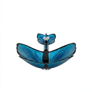 Lavabo Moderno de Encimera de Vidrio Templado con Diseño Ecológico, Fácil de Limpiar, Garantía de 2 Años, Montaje sin Orificios para Grifo, para Baños - Product Image 3