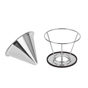 Feinmaschiges Edelstahlkegel-Kaffeefilter-Kaffees ieb zum Übergießen/Tropf brauen - Product Image 2