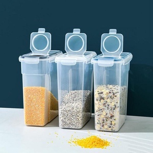 HALO <b>Clear</b> <b>Plastic</b> Food Storage <b>Container</b> Airtight PP Dry Food Box Rectangular Kitchen Canister for Rice Flour Grain Snacks - Product Image 6