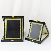 Plaques de certification en bois noir avec impression UV de motifs dorés personnalisés, récompenses MH-T194