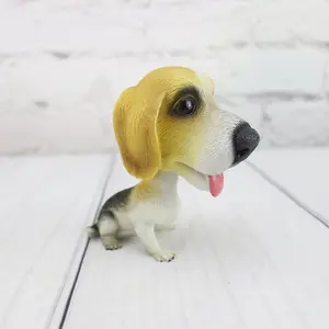 ตุ๊กตาน่ารักจำลองเรซิ่นส่ายหัวในฤดูใบไม้ผลิสำหรับสุนัขการตกแต่งภายในรถสุนัขโชคดี - Product Image 4
