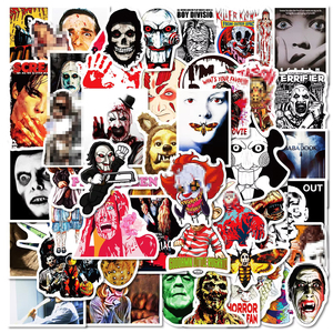 50 Uds. Pegatinas de grafiti de personajes de películas de terror clásicas para regalo de Halloween, decoración de libros de pared, vinilo, pegatina de miedo genial - Product Image 1