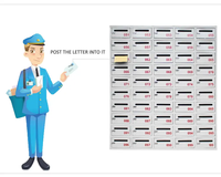 Boîte aux lettres de service moderne autoportante en acier inoxydable, 50 compartiments, antivol, étanche, pour usage résidentiel, commercial et extérieur