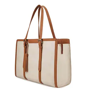 Leder handtasche mit großer Kapazität Laptop-Einkaufstasche Für bis zu 15,6-Zoll-Aktentasche für Frauen im Büro