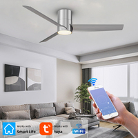 Ventilateur de plafond intelligent pour salon ODM OEM, moderne, 3 pales, 52 pouces, avec lumière LED et télécommande