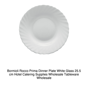 จานอาหารค่ำ Bormioli Rocco Prima สีขาว แก้ว 25.5 ซม. อุปกรณ์จัดเลี้ยงโรงแรม ขายส่งภาชนะบนโต๊ะอาหาร - Product Image 2