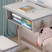 Ensemble bureau et chaise pour enfants avec rangement pour crayons et cadre réglable pour une utilisation quotidienne à la maison ou en salle d'étude