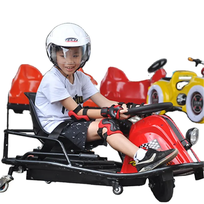 Toptan eğlence parkı araba oyunları elektrikli sürüklenen go kart aile için