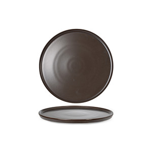 Plato Plano Reactiv Brown Ø 17 cm H 1.7 cm Apilable Porcelana Fina Impresión Digital Rinart - Product Image 1