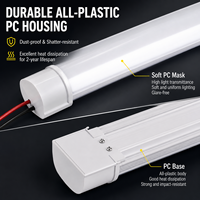 Tube LED 12V DC 10W 20W 40W, lampe portable anti-poussière avec pinces crocodiles pour camping, marché nocturne, urgence