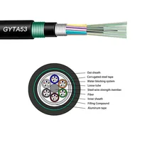 Câble à fibres optiques GYFTA53 non métallique pour extérieur, double armure, double gaine, enterré directement, 8, 12, 24 cœurs