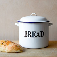 Boîte à pain en émail avec couvercle, pot de farine avec logo personnalisé imprimé de couleur blanche de 10 cm 20cm 22cm 24cm 26cm