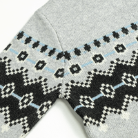 AiNear Vente en gros Logo personnalisé Design Oem & Odm Manches longues Col ras du cou Norwegian Fair Isle Jacquard Pull en tricot de laine pour hommes