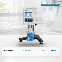 Testeur de viscosité de paillasse pour laboratoires NDJ-5SPRO, plage de 100 000 MPa.s, 6-60 tr/min, capteur de température
