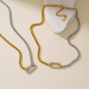 Collar de Mujer Único con Circonitas Ovaladas Estilo Boho, Chapado en Oro de 18k, Acero Inoxidable Antideslustre, Novedad de Invierno <span class=keywords><strong>2026</strong></span> de Dazan - Product Image 6