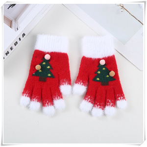 Gants en laine tricotée pour femme, motif sapin de Noël, chauds, compatibles avec les écrans tactiles, pour l'hiver et les trajets quotidiens - Product Image 4