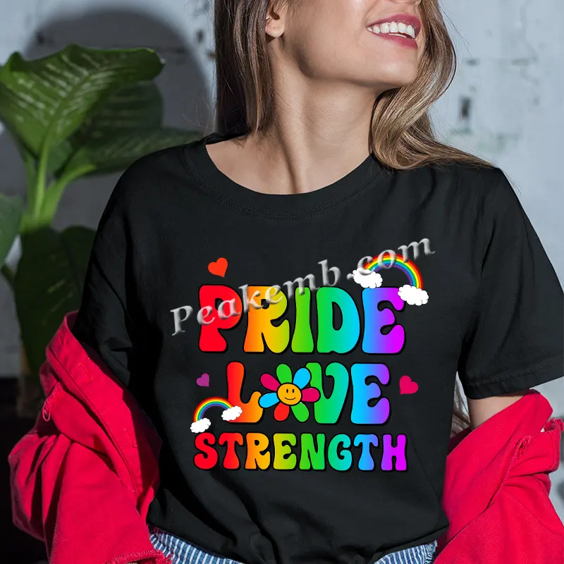 Pride Love Strength Printed Vinyl Transfer Gay Pride Month Iron on Heat Press Same love Ready to Press DTF transfers
