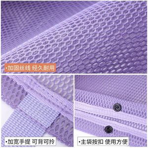 Mesh Tote <b>Bag</b> Large Horizontal Portable Shopping <b>Bag</b> Solid Color For Supermarket Picnic Grocery Travel Storage - Product Image 4