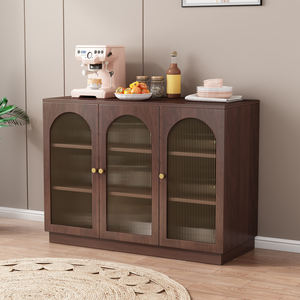 Gabinete de almacenamiento de esquina lateral de madera maciza de lujo moderno, <span class=keywords><strong>aparador</strong></span> de comedor de cocina montado en la pared con puertas y cajones - Product Image 6