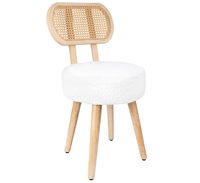 Chaise de salle à manger en bois rembourrée en bouclette, style Mid-Century Modern, écologique, durable, élégante, moelleuse et multi-usage